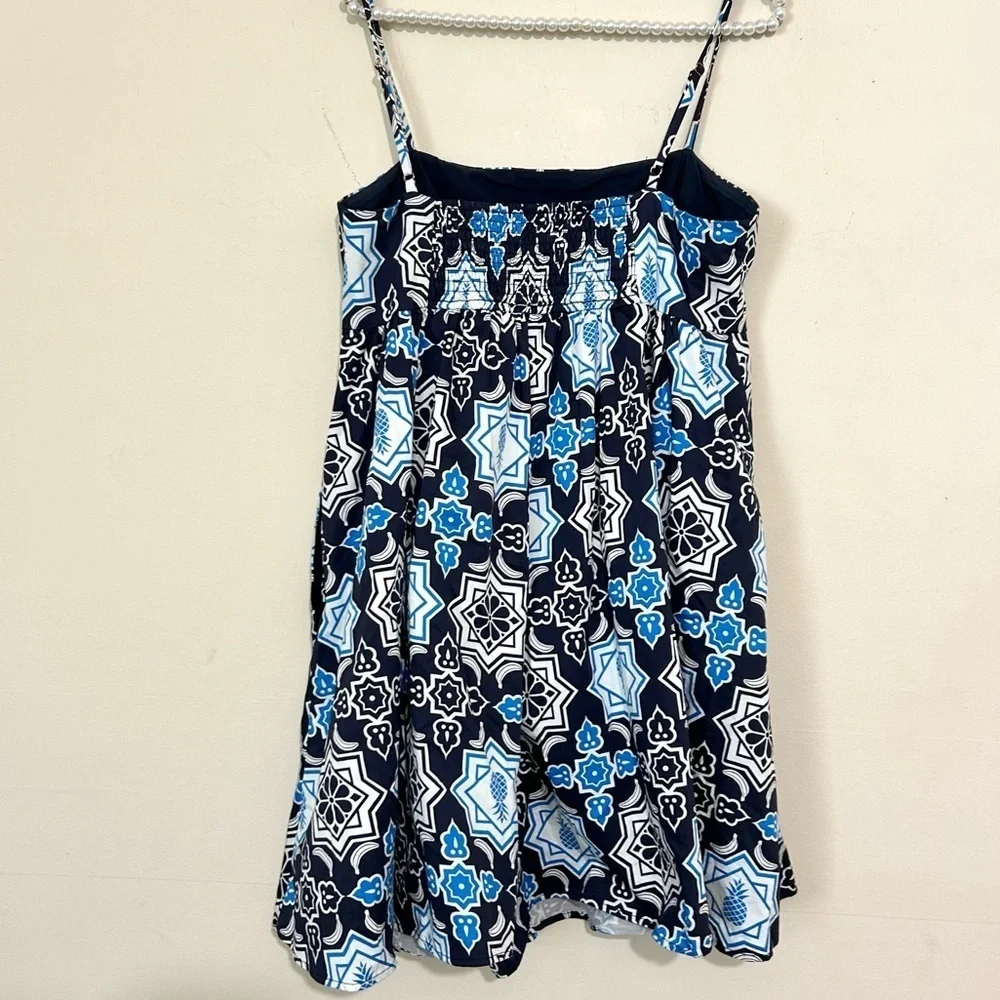 Anthropologie Hutch Blue Pineapple and Banana Fruit Print Bandeau Romper SZ MED